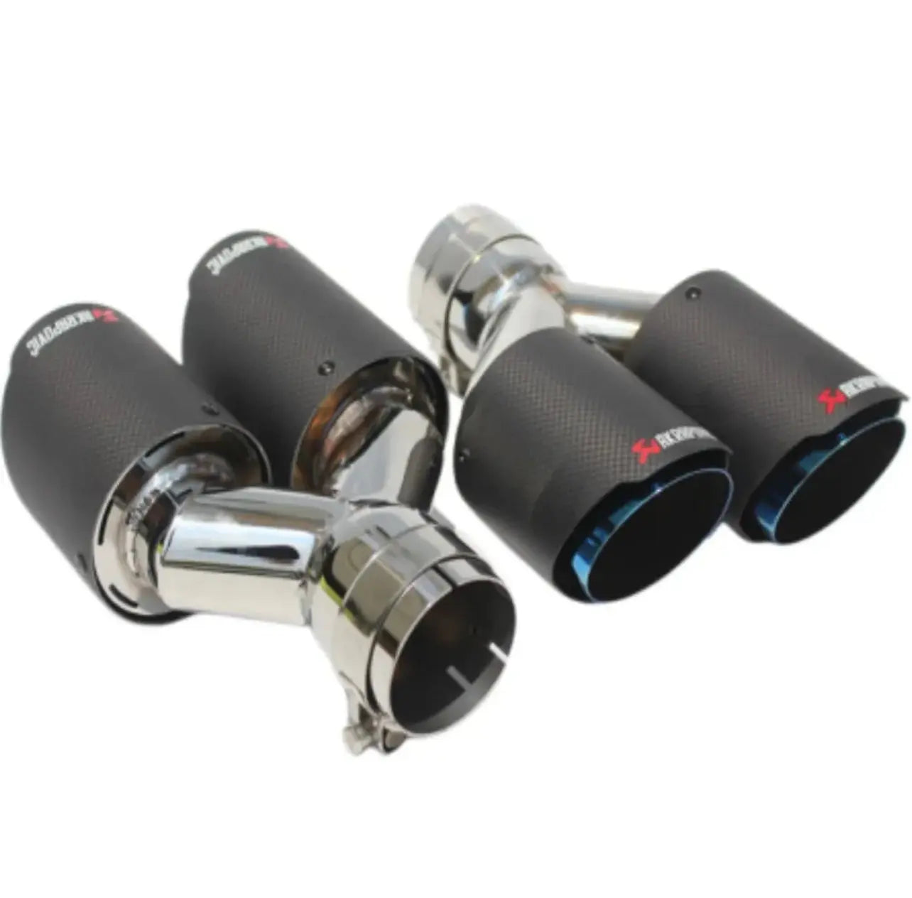 Pair Akrapovic Left and Right Carbon Fiber “Matte” and Blue