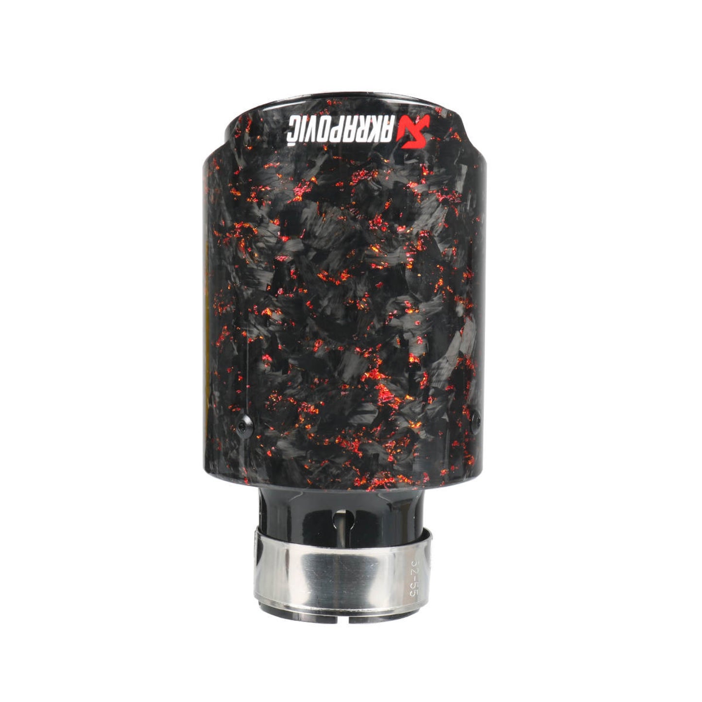 LIMITED EDITION (2PCS) Single Tip Akrapovic Forged Black/Red with Foil “Gold”