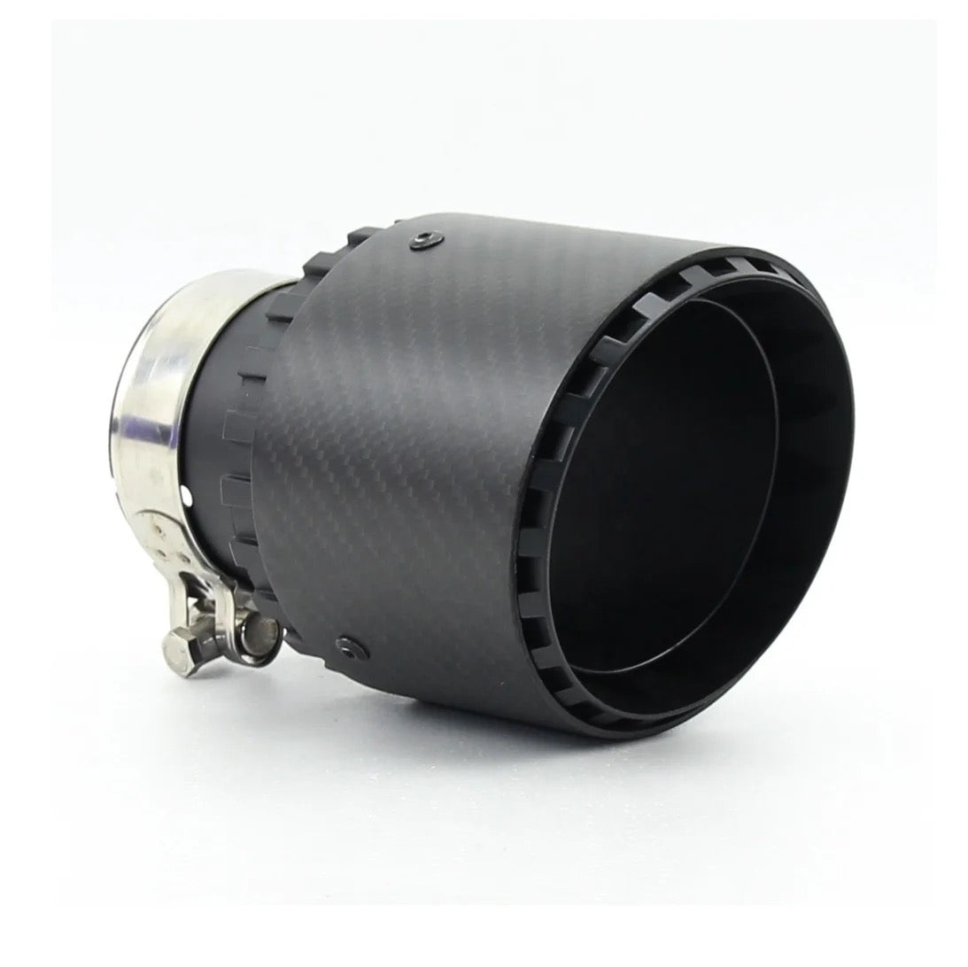 Single Tip Carbon Fiber Matte Black Double Layer