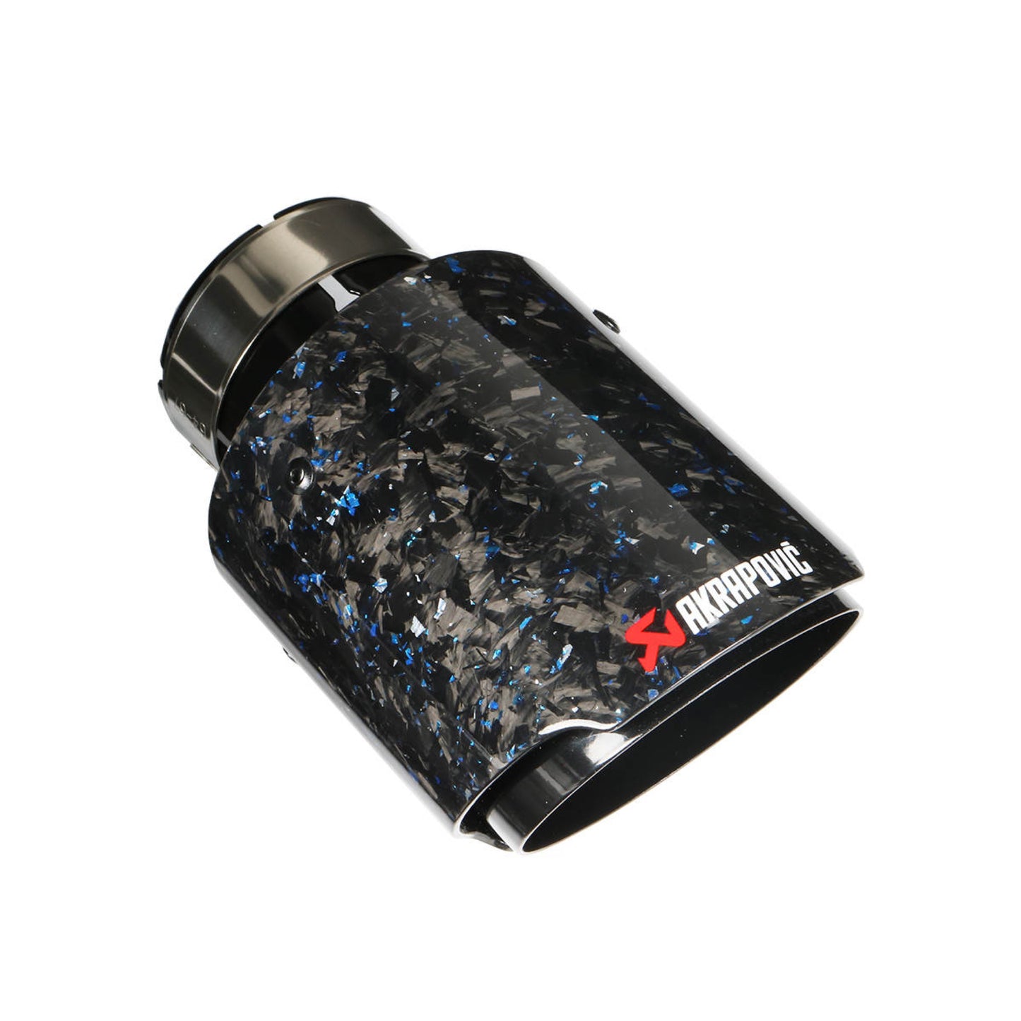 LIMITED EDITION (2PCS) Single Tip Akrapovic Forged Black BLUE EDITION