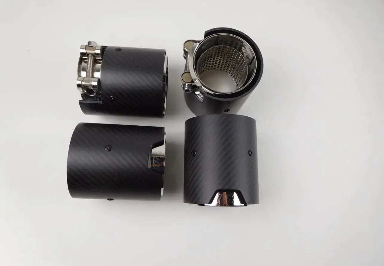 BMW M Carbon Fiber Tips (4) Silver
