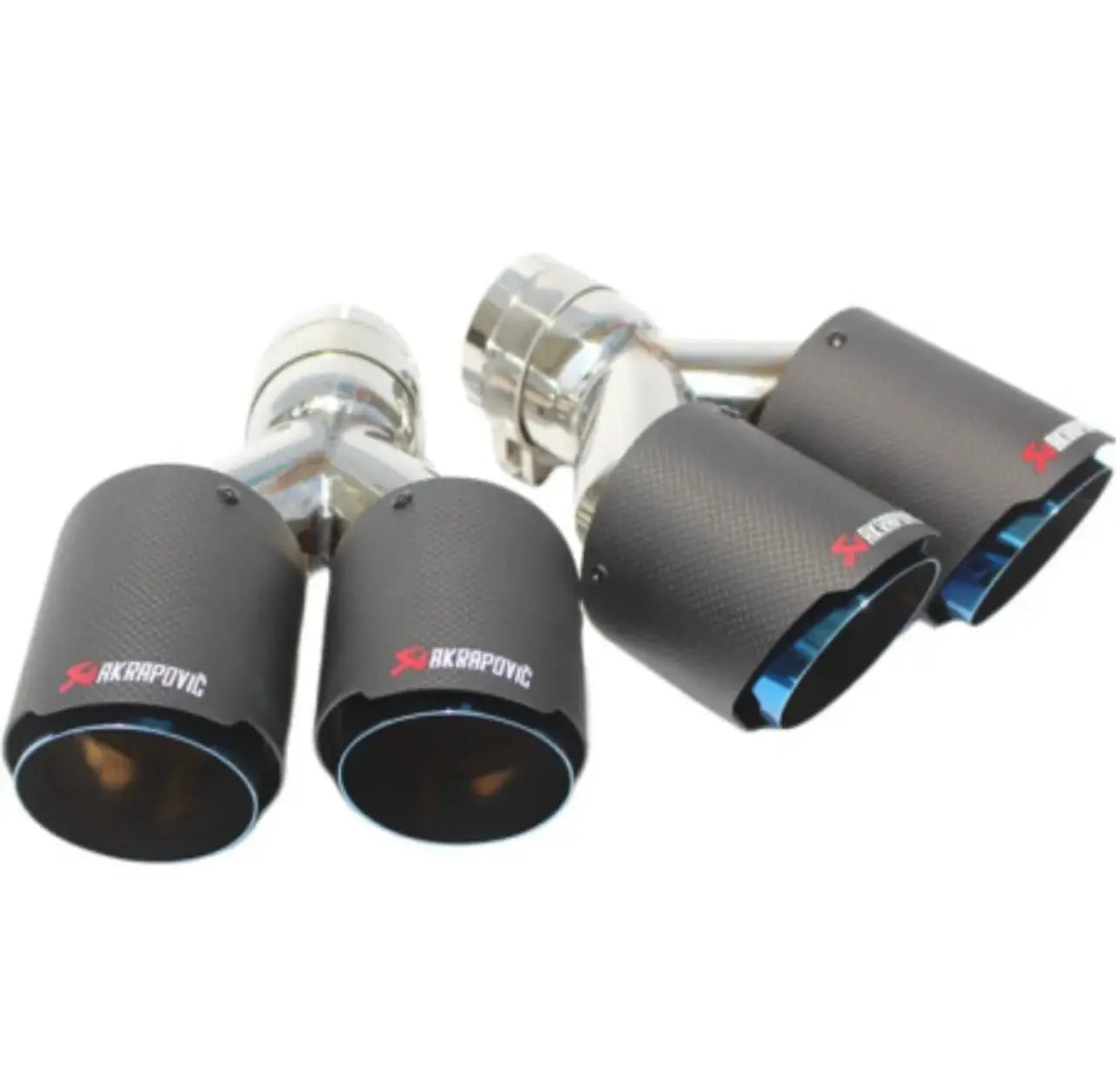 Pair Akrapovic Left and Right Carbon Fiber “Matte” and Blue