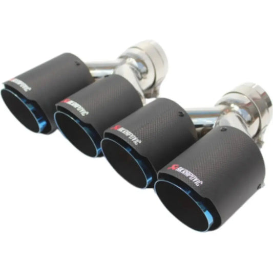 Pair Akrapovic Left and Right Carbon Fiber “Matte” and Blue