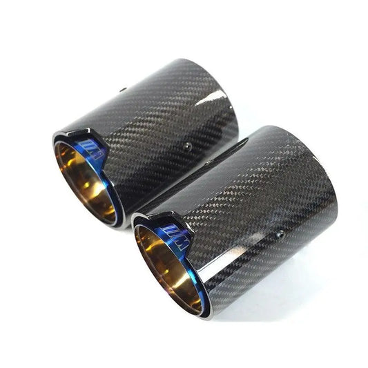 BMW M Carbon Fiber Tips (4) Blue Tornasol