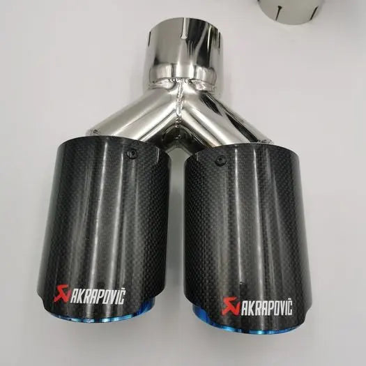 Dual Tip Akrapovic Carbon Fiber Gloss Blue