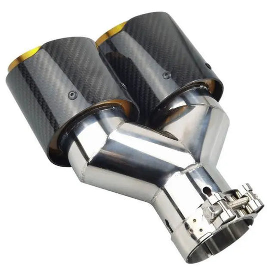 Dual Tip Same Length Akrapovic Carbon Fiber Gloss Gold