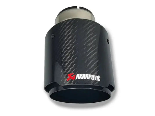 Single Tips (2PCS) Akrapovic Carbon Fiber Gloss with Black