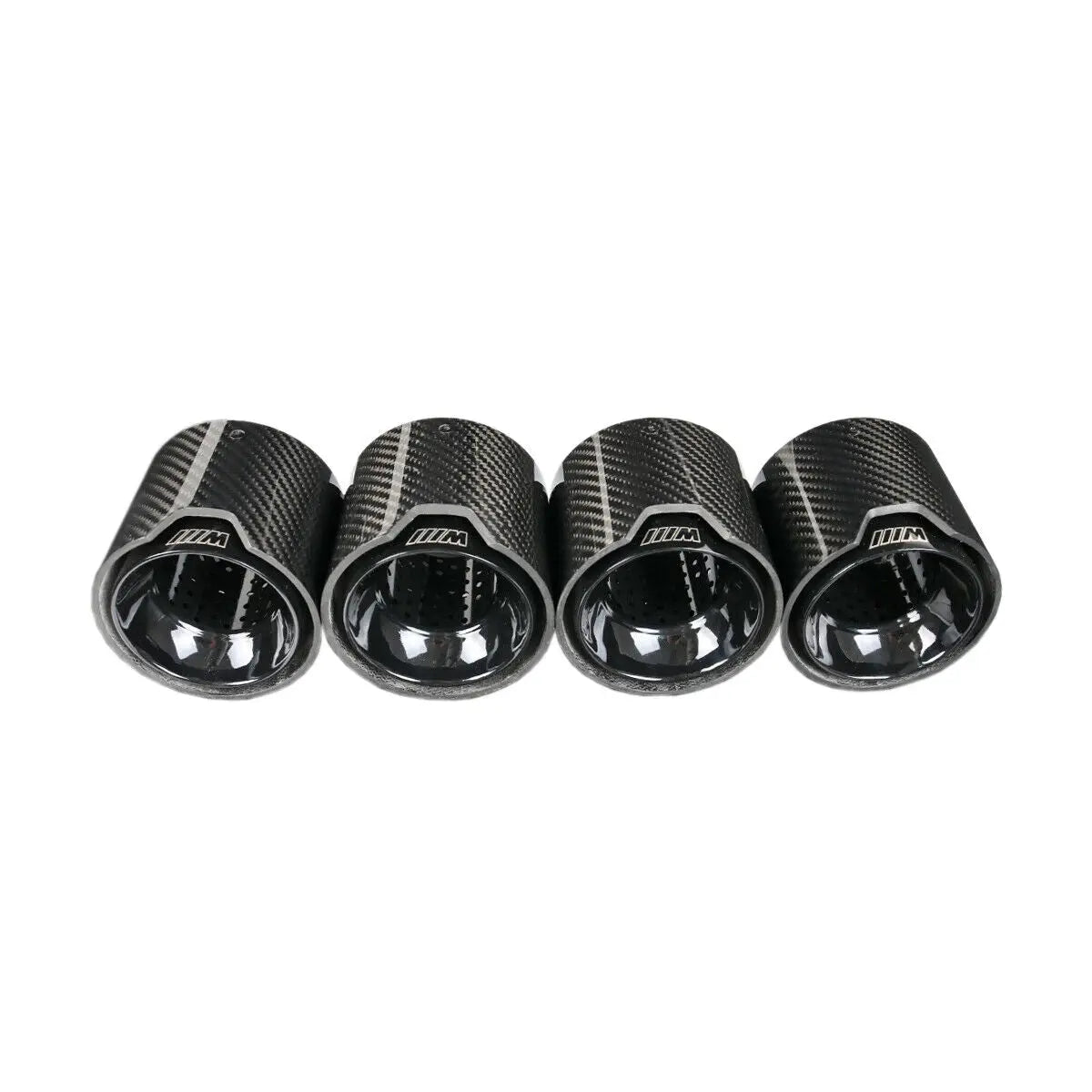 BMW G80 M3 G82 M4 Carbon Fiber Tips with Black Gloss (4)